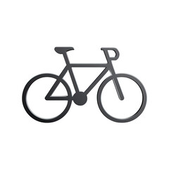 Fototapeta premium Sleek, dark-grey bicycle icon, minimalist design, simple lines, two wheels, handlebars, saddle