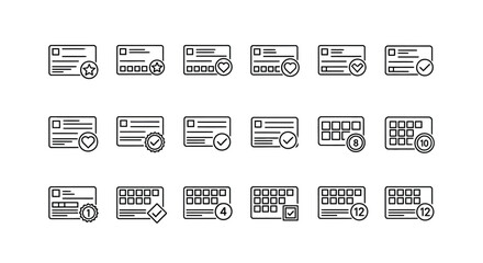 Collection of verification and approval icons in silhouette style