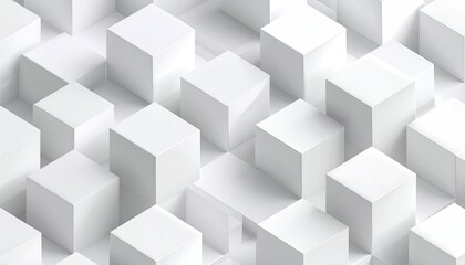 Abstract Diagonal Stripe Pattern in Neutral Tones with Varying Widths Blocks Elevated in Isometric Perspective Light and Shadow Playing on White Surface