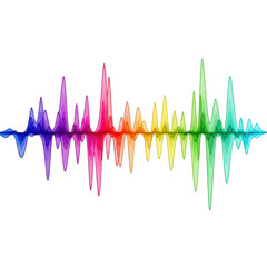Colorful abstract sound wave isolated on transparent background