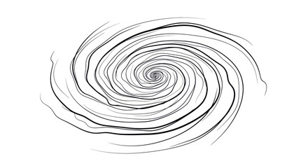 Abstract swirling vortex pattern drawn with bold lines, a monochrome visual experience