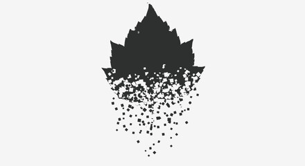 Disintegrating leaf: an abstract depiction of nature's ephemeral beauty and change