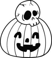 illustration halloween pumpkin hand drawn concept vector