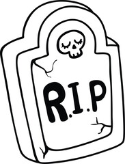 illustration halloween grave hand drawn concept vector