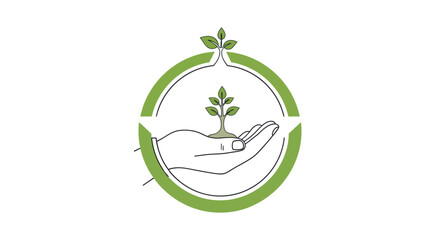 Symbolic representation of environmental conservation and growth, a circular design showing care