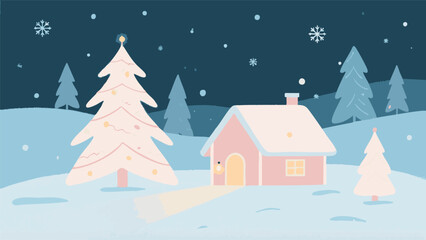 Obraz premium Cute and minimalist illustrations of Scandinavian-inspired christmas. santa. winter. holiday.