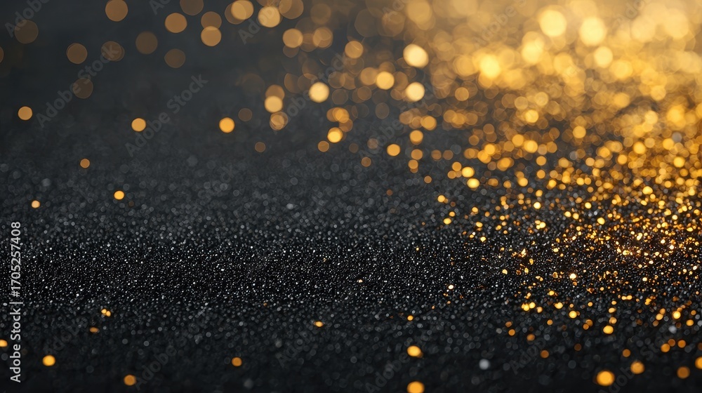 Poster a shimmering background of golden and silver particles creating a magical, festive atmosphere with a