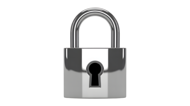 Safeguard your valuable assets with this shiny, modern padlock for security and privacy