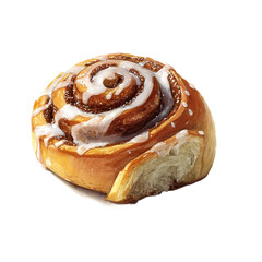  Cinnamon roll watercolor. on a white background