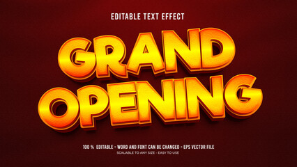 grand opening editable text effect