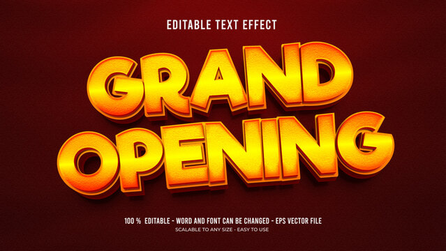 grand opening editable text effect