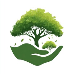 Green tree symbolizing nature conservation and environmental awareness.