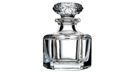 Elegant Crystal Glass Decanter on white Background