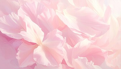 Abstract Light Pink Floral Design With Delicate Petal Textures in Soft Hues of White and Rose Pastel Background