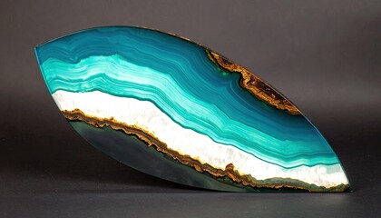 Obraz premium Teal Blue Green Resin Wave Panel Abstract Art