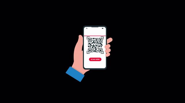 QR Code Scanner Animation Video - Transparent
