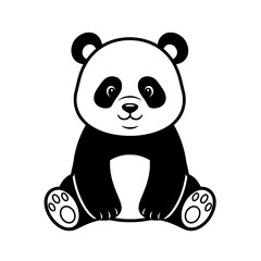 Fototapeta premium Cute Sitting Panda Cartoon Illustration