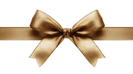 Golden ribbon bow, elegant and festive