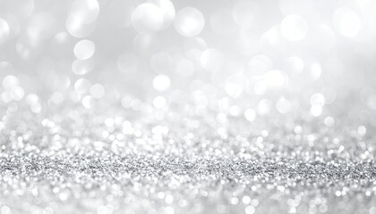 Abstract Silver Glitter Background with Bokeh Lights Holiday Decoration
