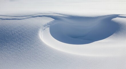 Rippled snow drift shows texture and shadow on a bright white surface