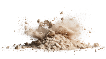 Beige Cosmetic Powder Explosion Isolated on white Background