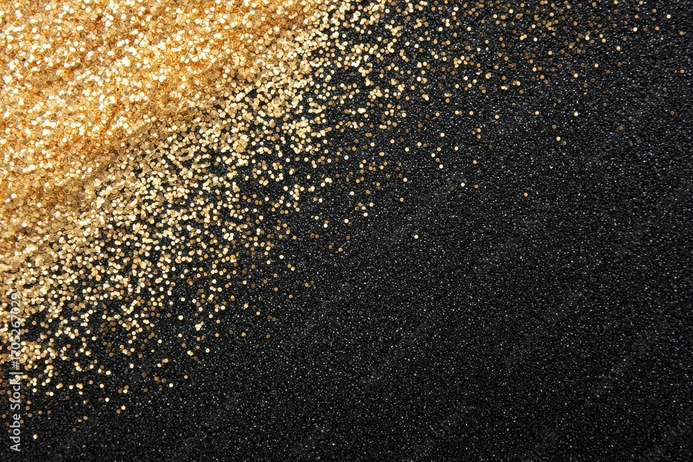 Poster a shimmering blend of gold and black particles creates a striking and elegant texture, ideal for art