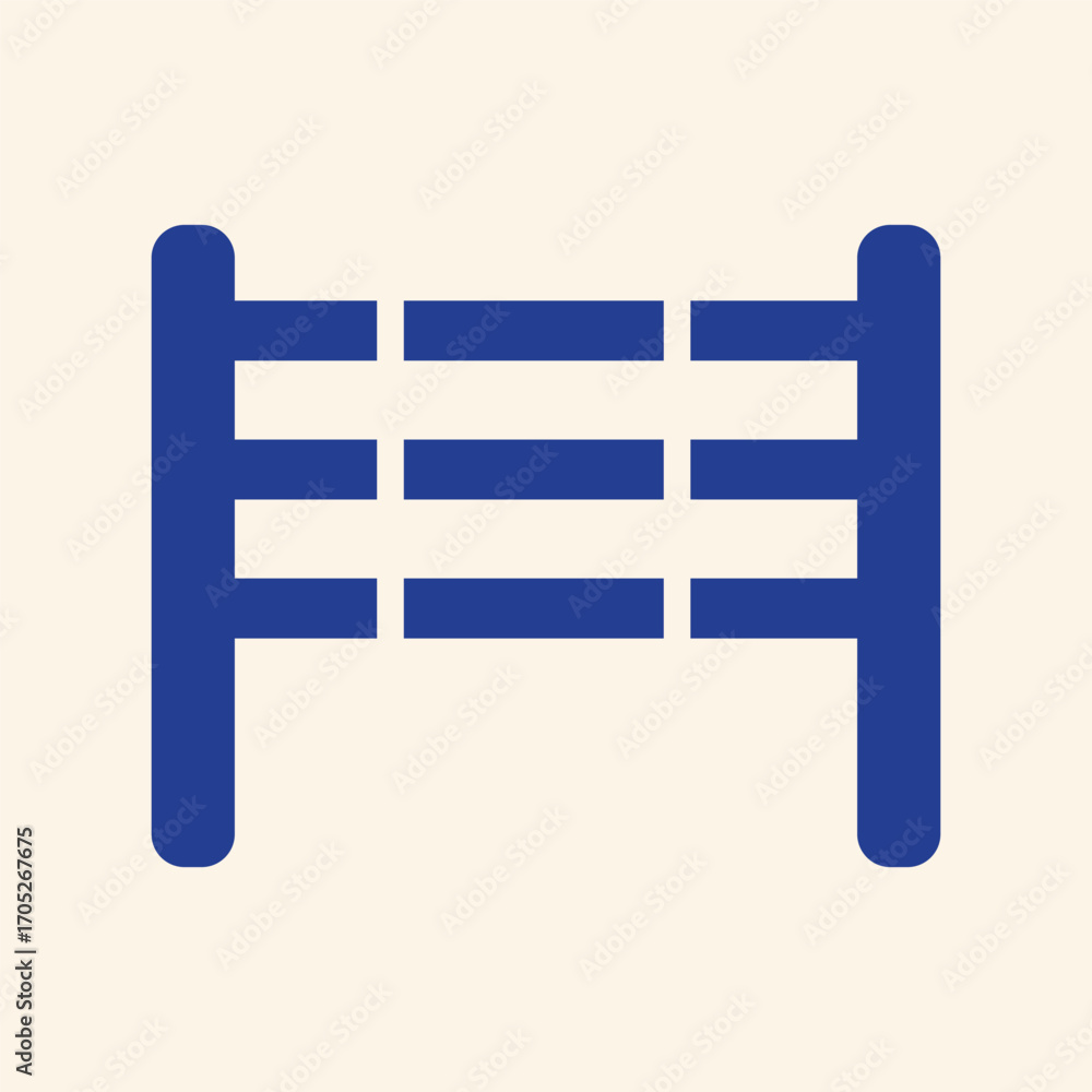 Poster modern abstract blue fence graphic representing security and boundary concepts