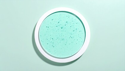 Teal Microbubble Glass Slab on Mint Background