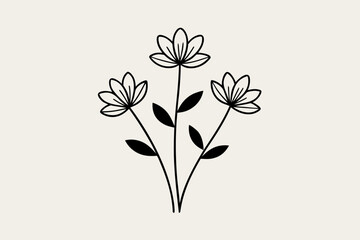 Floral vector background with flowers and leaves illustration