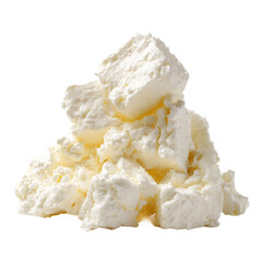 Curds, on a white background