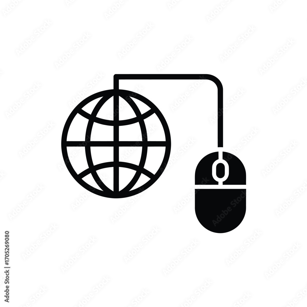 Poster global internet access and online navigation icon