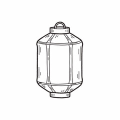 Obraz premium Hand-drawn illustration of a traditional cylindrical paper lantern.