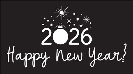 Happy New Year 2026 Celebrate the new year with this elegant design