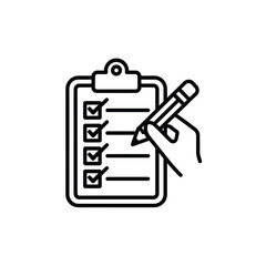 Hand checking off items on a clipboard checklist