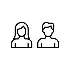 Simple outline icons representing male and female figures