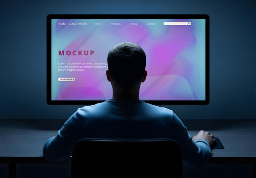 Screen Mockup Night Office