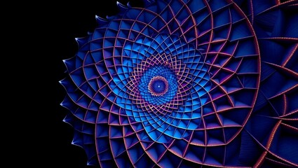 Abstract fractal design with blue and purple hues