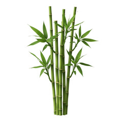 Vibrant green bamboo stalks against a stark black background