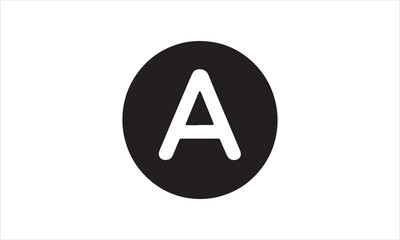 Letter A in Circle Silhouette