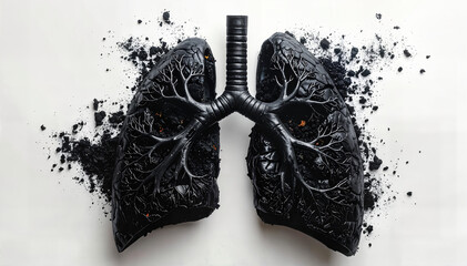 Lungs Made of Charcoal and Soot Debris