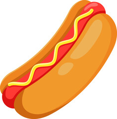 Illustration of Hotdog with Mustard