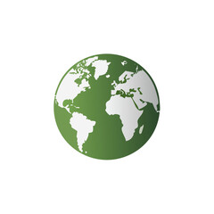 Fototapeta premium Illustration of Green Earth Globe Showing Continents, Nature Preservation and Environmental Awareness