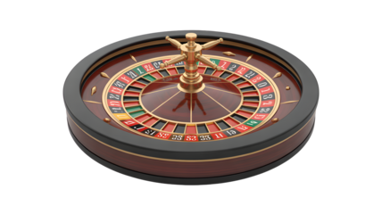Elegant roulette wheel for casino night illustrations and high stakes game concepts design