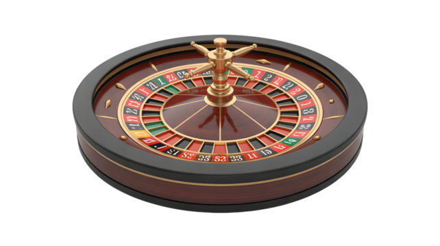 Elegant roulette wheel for casino night illustrations and high stakes game concepts design