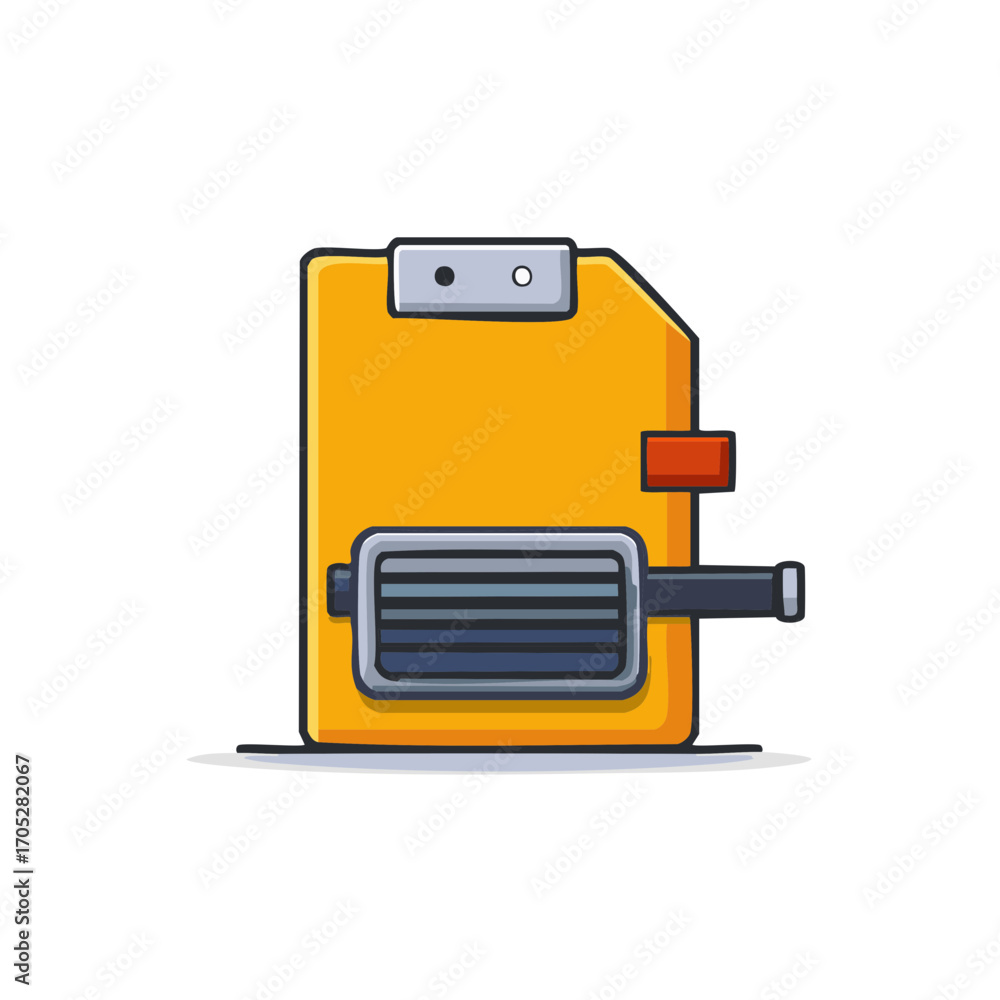 Poster yellow server processing unit data storage hardware component technology icon