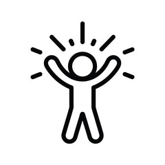 Joyful person with arms raised in celebration and radiance