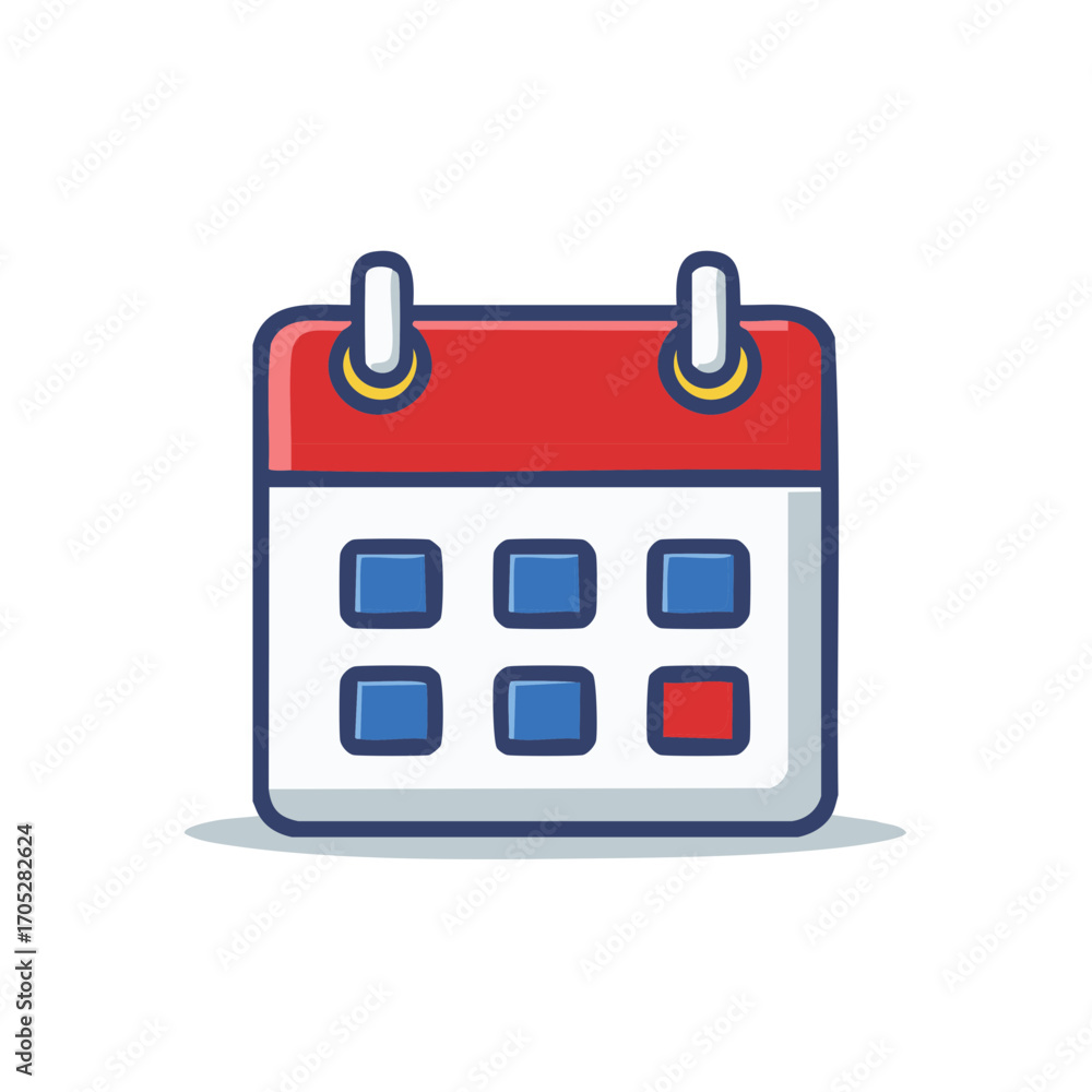 Poster modern flat design calendar icon with highlighted date for important events and schedule planning