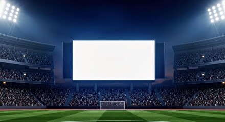 Stadium LED Screen Mockup Night Game Thrilling Wide View Public Advertisement