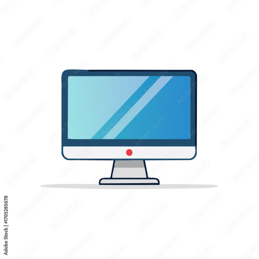 Aufkleber modern computer monitor display device flat vector illustration