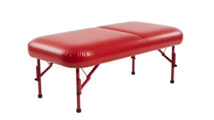 Portable massage table in vibrant red, a practical and modern solution for wellness practices